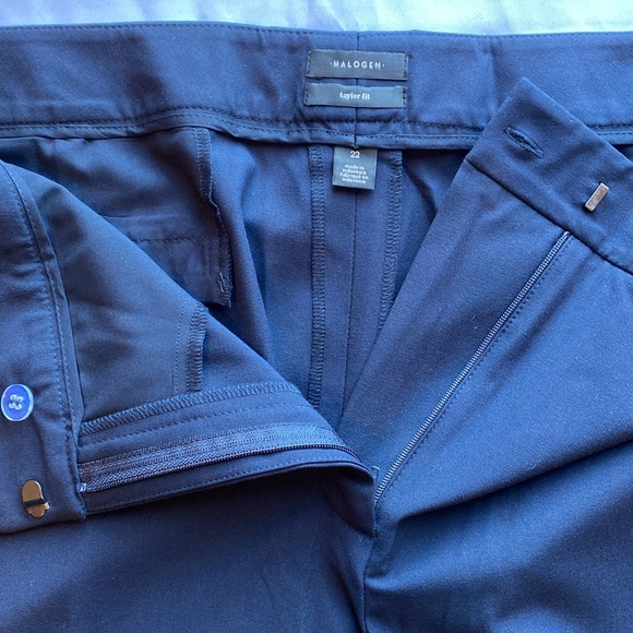 NWT 💙 Halogen Nordstrom “Taylor Fit” Wide-Leg, Stretch, Navy Blue Trouser, 22 - Picture 7 of 16